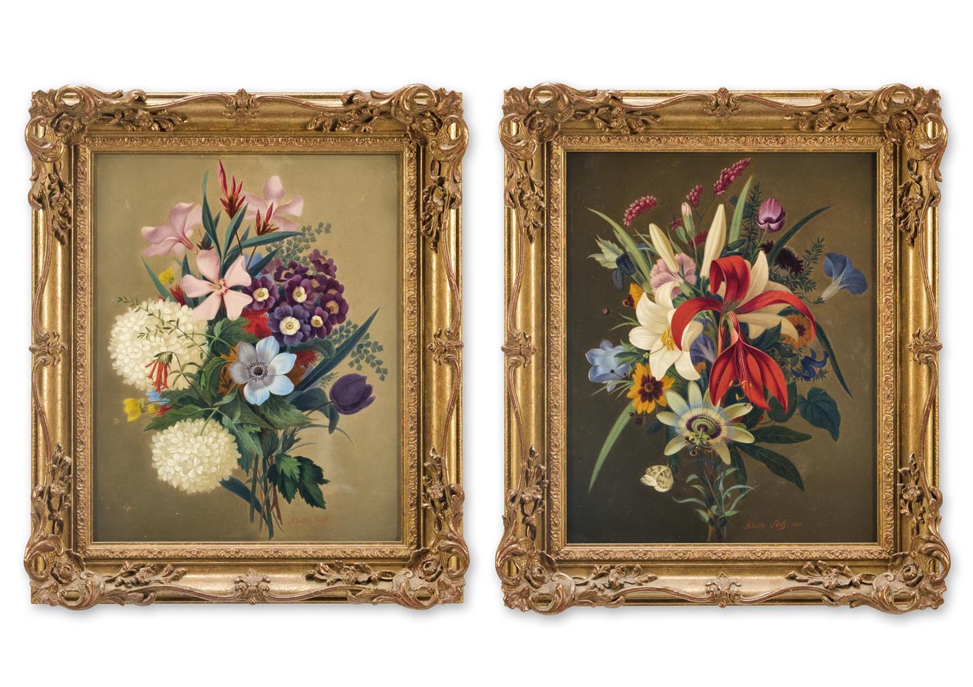 CARL ADOLFO SENFF (GERMAN 1785-1863), PAIR OF STILL LIFES WITH LILLIES
