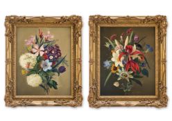 CARL ADOLFO SENFF (GERMAN 1785-1863), PAIR OF STILL LIFES WITH LILLIES