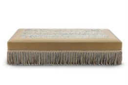 A LARGE UPHOLSTERED OTTOMAN, LATE 20TH CENTURY