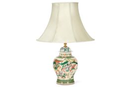 A CHINESE FAMILE VERTE PORCELAIN VASE AND COVER, LATE 19TH CENTURY