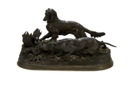 AFTER PIERRE-JULES MÊNE (1810-1879), A BRONZE GROUP 'CHASSE À LA PERDRIX'