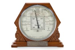 AN ANEROID 'STORMOGUIDE' DESK BAROMETER, SHORT AND MASON, LONDON, CIRCA 1935