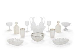 A SELECTION OF MOSTLY CUT GLASS, VARIOUS DATES MOSTLY 19TH AND 20TH CENTURIES