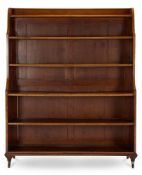 A MAHOGANY 'WATERFALL' OPEN BOOKCASE, CIRCA 1900