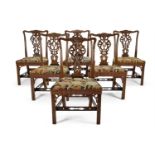 A SET OF SIX SCOTTISH GEORGE III MAHOGANY DINING-CHAIRS, ATTRIBUTED TO ALEXANDER PETER, CIRCA 1760