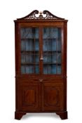 A MAHOGANY AND CALAMANDER CROSSBANDED CORNER CABINET, 19TH CENTURY