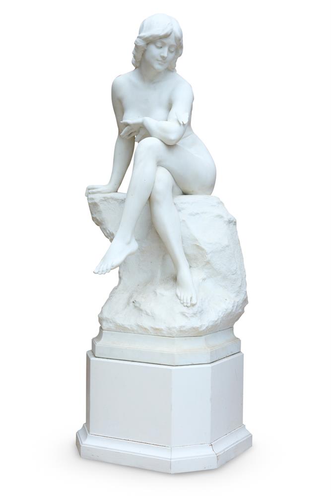 CARLO PITTALUGA (ITALIAN LATE 19TH/EARLY 20TH CENTURY), A LARGE WHITE MARBLE FIGURE