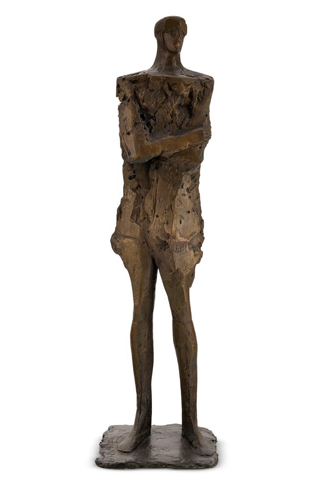 DAME ELISABETH FRINK (BRITISH, 1930-1993), HELMETED MAN WITH GOGGLES
