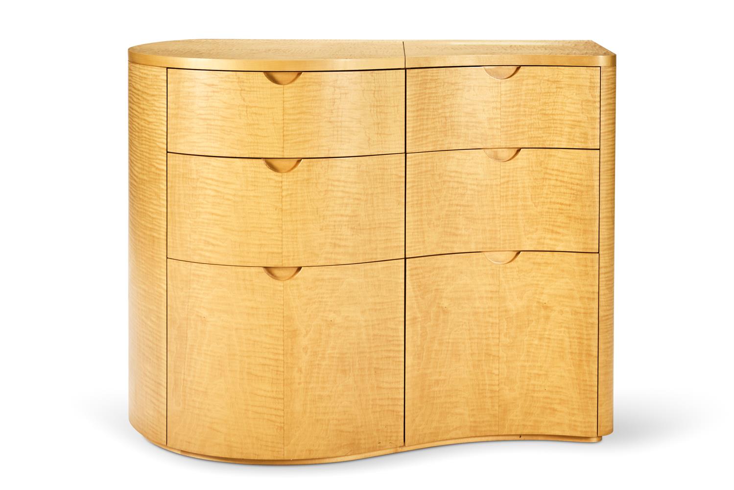 NICK ALLEN (BRITISH, B.1952), A 'WAVED' RECORD CABINET, 2002