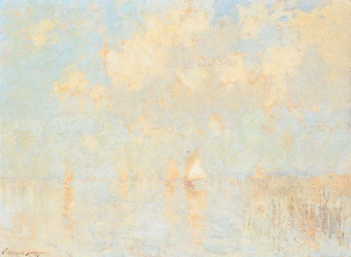 EDWARD SEAGO (BRITISH 1910-1974), A HAZY DAY ON THE ORWELL