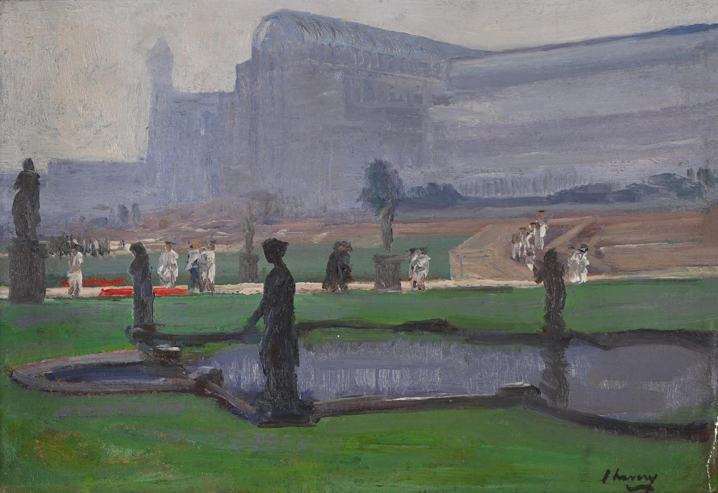 SIR JOHN LAVERY (BRITISH 1856-1941), CRYSTAL PALACE IN RAIN