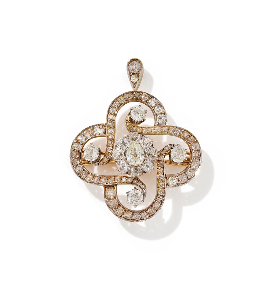 A DIAMOND SET BROOCH/PENDANT
