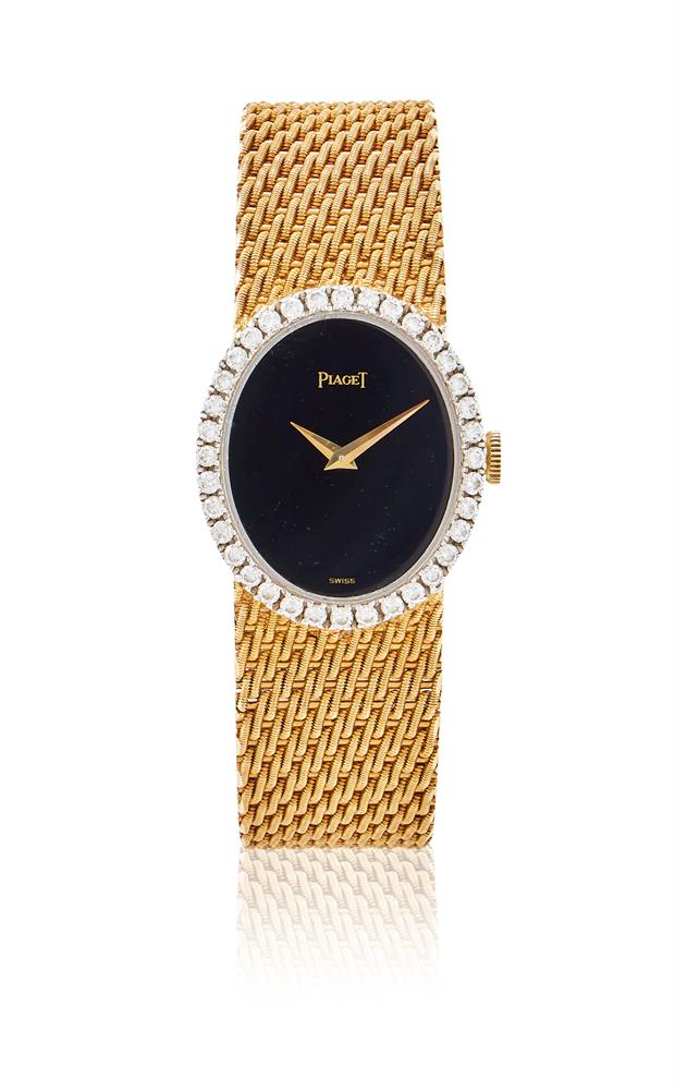 PIAGET, REF. 6826 K 15, A LADY'S GOLD AND DIAMOND BRACELET WATCH