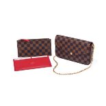 LOUIS VUITTON, FELICIE POCHETTE, A DAMIER EBENE BAG