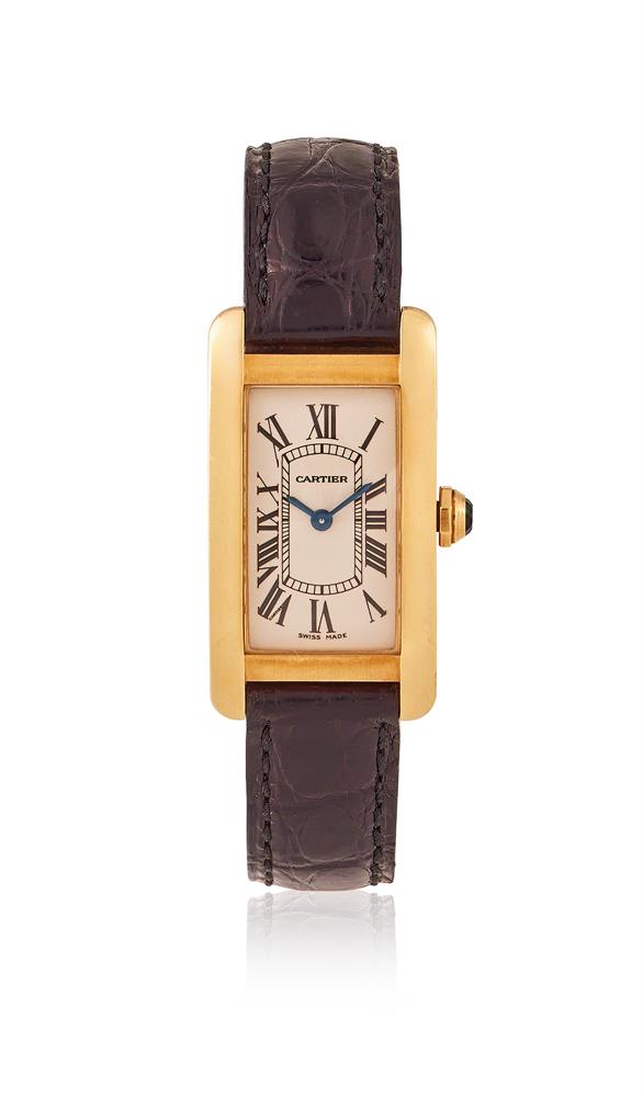 CARTIER, TANK AMERICAINE, REF. 1710, AN 18 CARAT GOLD WRISTWATCH