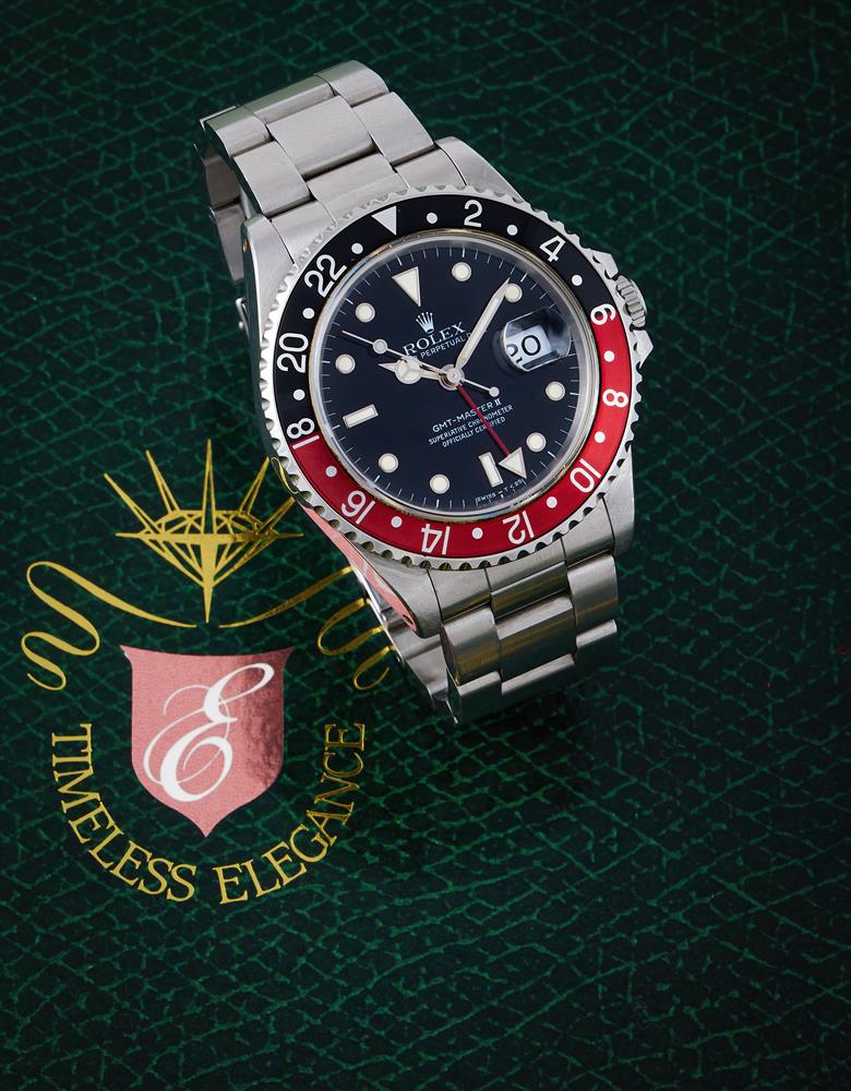 ROLEX, GMT-MASTER II, REF. 16710, A STAINLESS STEEL BRACELET WATCH WITH DUAL TIME ZONE