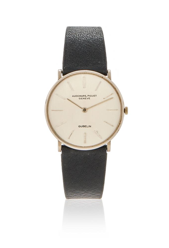 AUDEMARS PIGUET, AN 18 CARAT WHITE GOLD WRISTWATCH, RETAILED BY GUBELIN