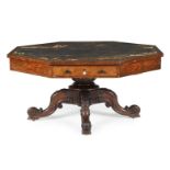 Y A VICTORIAN MAHOGANY OCTAGONAL LIBRARY OR RENT TABLE, ATTRIBUTED TO GILLOWS, CIRCA 1840