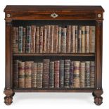 Y A GEORGE IV ROSEWOOD AND GILT METAL MOUNTED OPEN BOOKCASE, CIRCA 1830