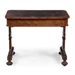 A GEORGE IV POLLARD OAK AND LEATHER INSET WRITING OR LIBRARY TABLE, BY GILLOWS, CIRCA 1830