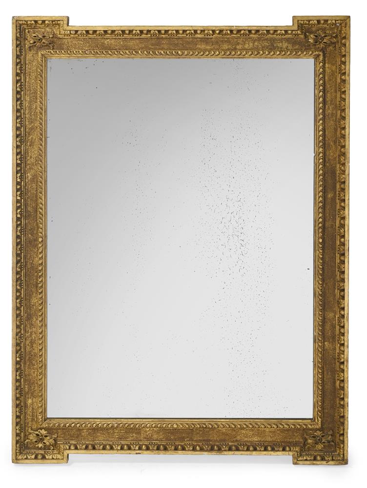 A LARGE GEORGE II CARVED GILTWOOD 'KIT-KAT' MIRROR, CIRCA 1755