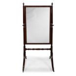 A REGENCY MAHOGANY CHEVAL MIRROR, IN THE MANNER OF GILLOWS, CIRCA 1815