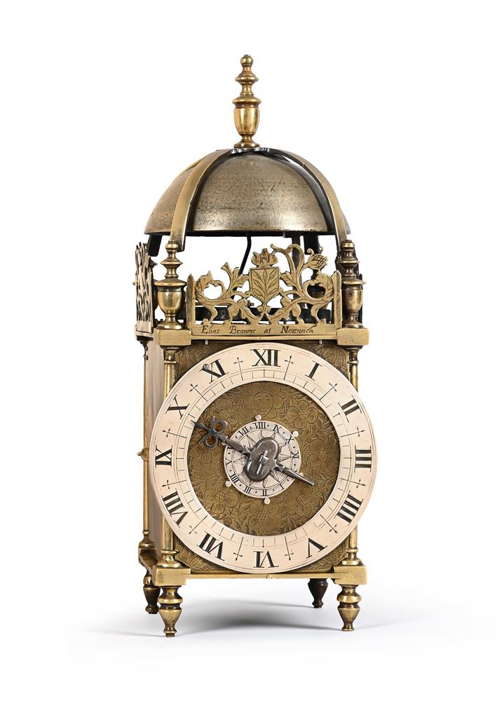 A FINE AND INTERESTING CHARLES I ‘FIRST PERIOD’ BRASS LANTERN CLOCK