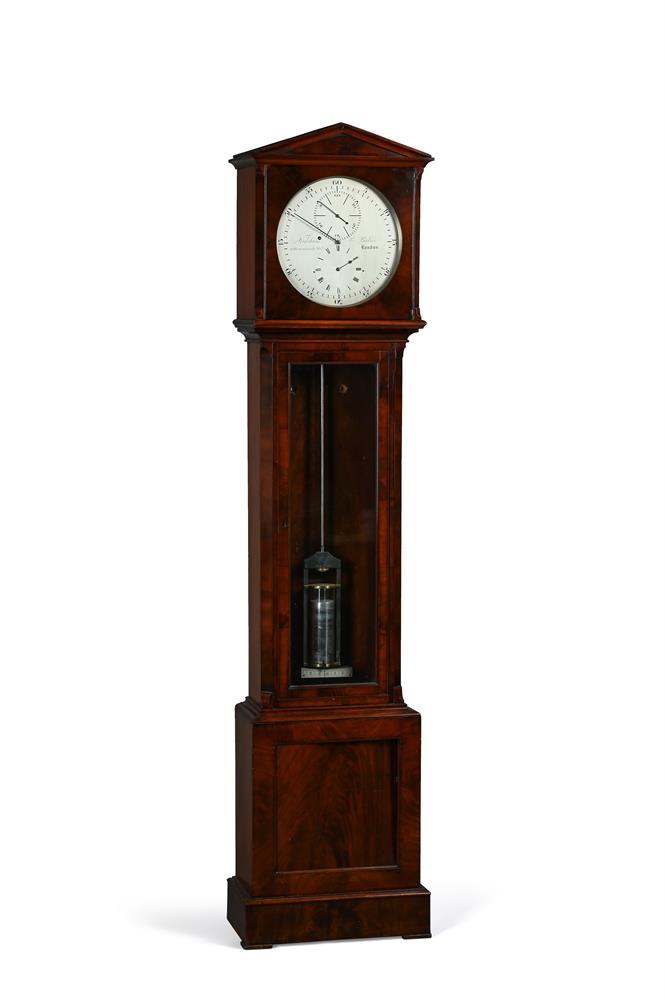 A FINE VICTORIAN FIGURED MAHOGANY LONGCASE REGULATOR