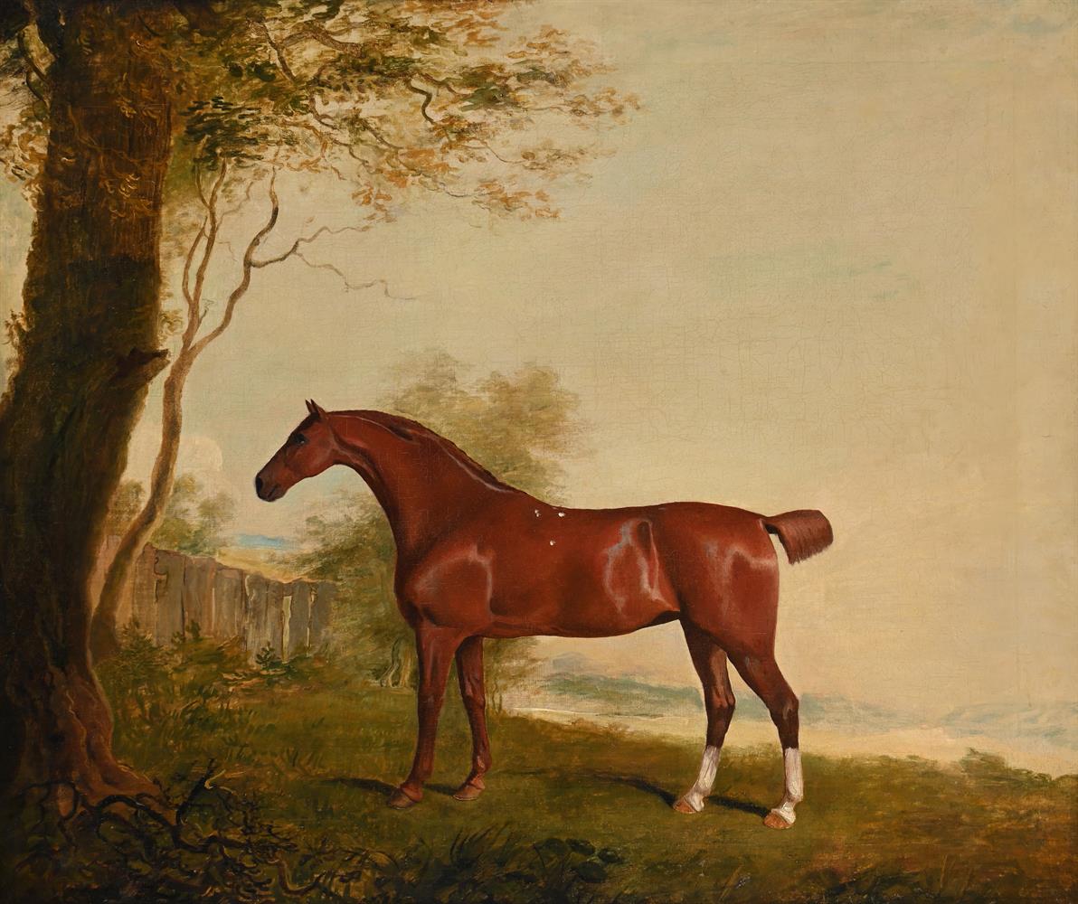 BENJAMIN MARSHALL (BRITISH 1767-1835), A BAY HUNTER IN A LANDSCAPE