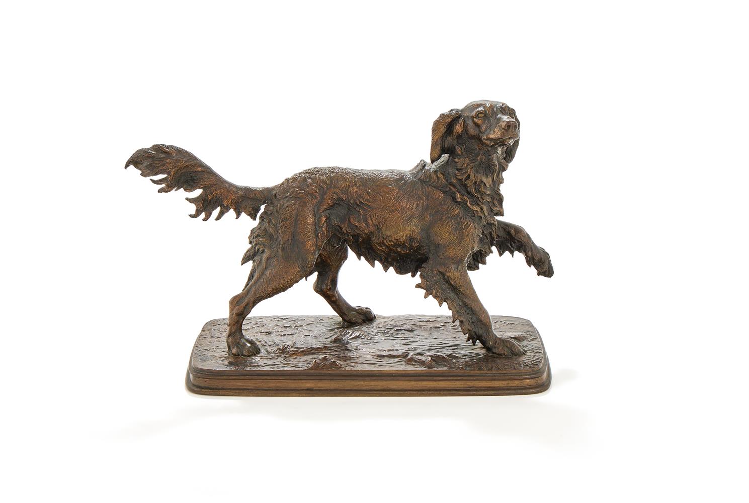 AFTER FERDINAND PAUTROT (1832-1874), AN ANIMALIER BRONZE OF A SETTER