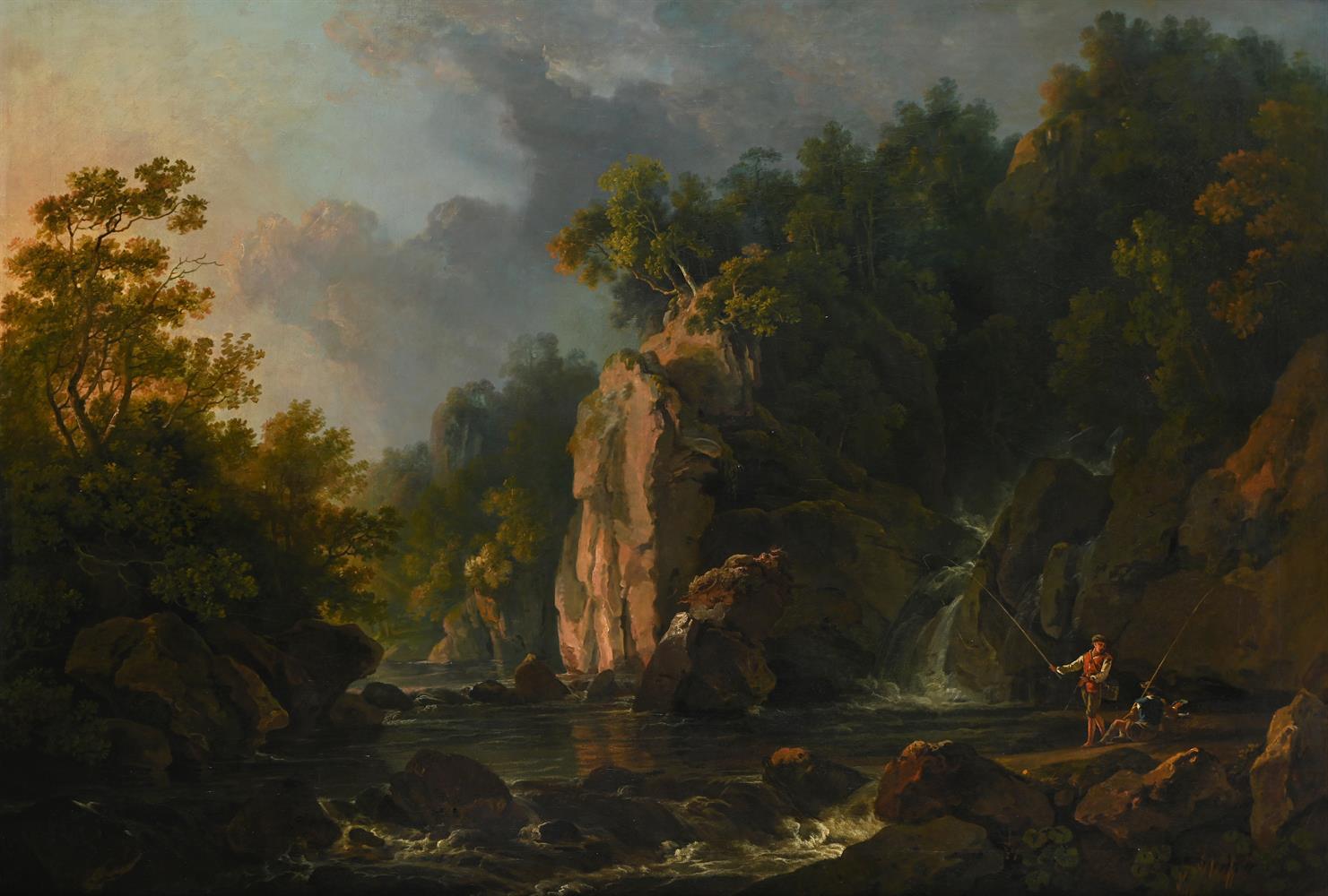 GEORGE BARRET (IRISH CIRCA 1728 - 1784), THE SALMON FISHER