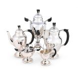 Y GEORG JENSEN (DANISH, 1866-1935), A FIVE-PIECE 'MODEL NO.88' COFFEE SERVICE, 1915-1944
