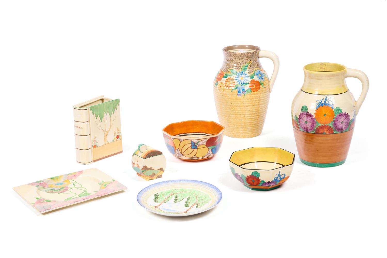 A SELECTION OF CERAMICS BY CLARICE CLIFF, MID 20TH CENTURY