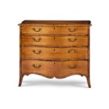 A GEORGE III SYCAMORE AND GONCALO ALVES COMMODE, ATTRIBUTED TO JOHN COBB, LATE 18TH CENTURY