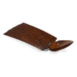 A RARE WELSH APPLEWOOD LOVE SPOON OF LARGE SIZE, PROBABLY NORTH WALES, MID 19TH CENTURY