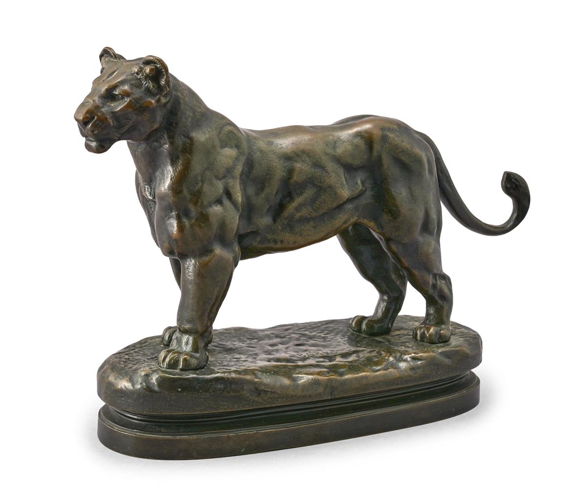 ANTOINE LOUIS BARYE (1795-1875), AN ANIMALIER BRONZE 'LIONNE D'ALGÉRIE'