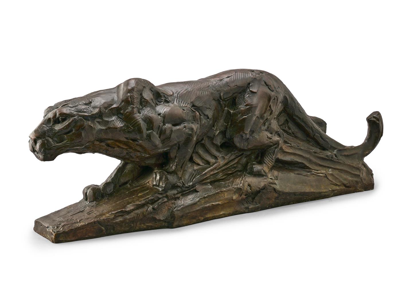 DYLAN LEWIS (SOUTH AFRICAN, 1964-) LEOPARD STALKING, LARGE MAQUETTE EDITION