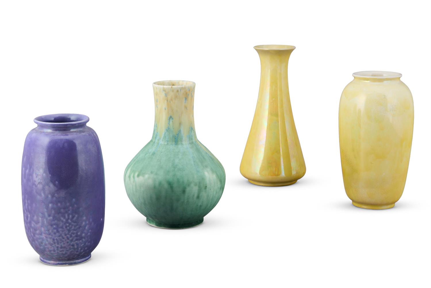 THREE RUSKIN ART POTTERY VASES, 1913 AND 1922