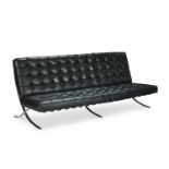 A MODERN 'BARCELONA' SETTEE INSPIRED BY A DESIGN BY MIES VAN DER ROHE, (GERMAN, 1886-1969)