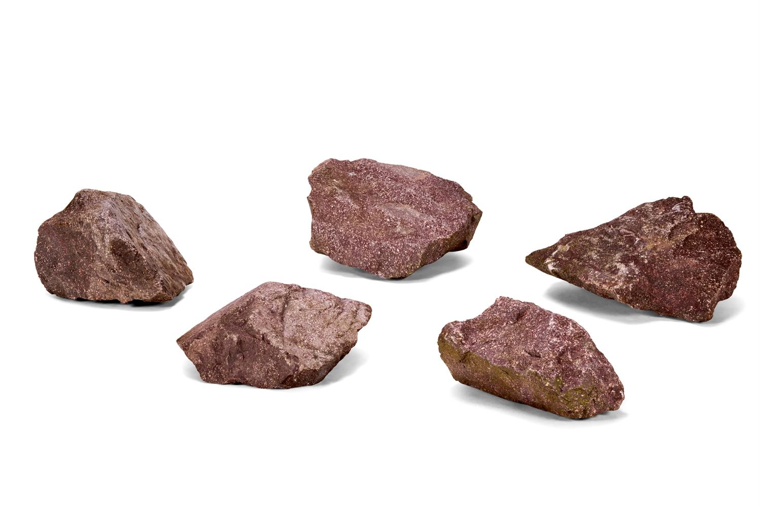 A GROUP OF FIVE LARGE SPECIMEN SECTIONS OF EGYPTIAN PORPHYRY