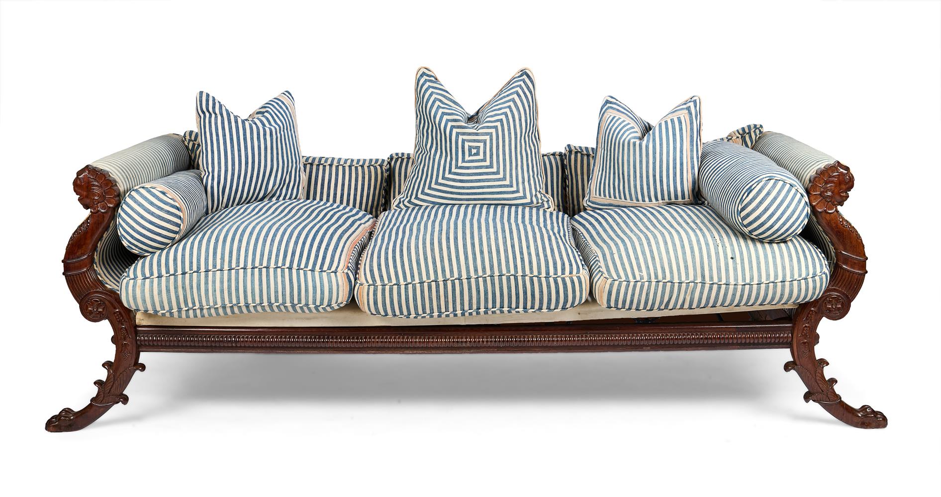 A GEORGE IV MAHOGANY SOFA, ATTRIBUTED TO JOHN TAYLOR