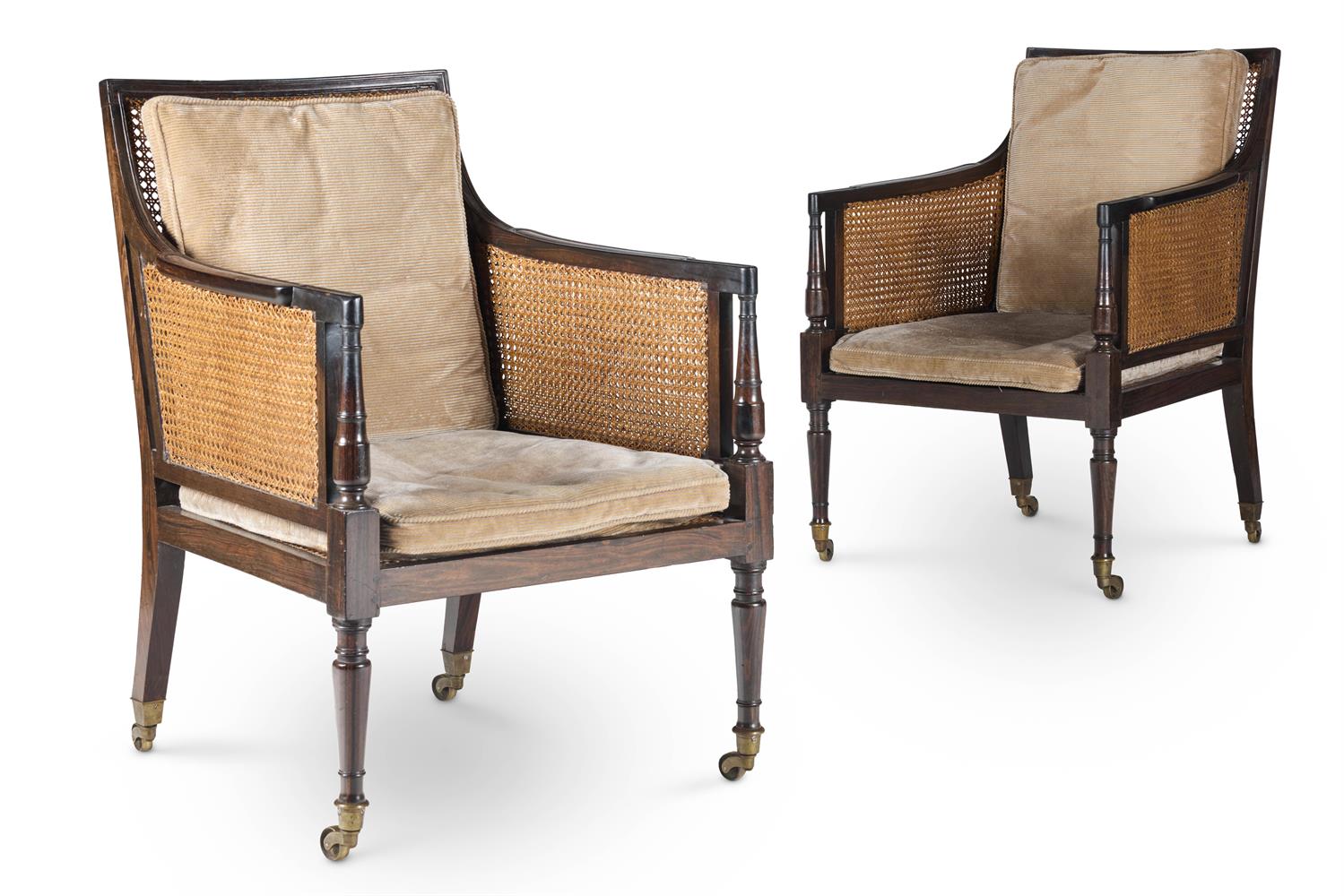 A PAIR OF EBONY BERGERES, INDIAN, LATE 19TH/20TH CENTURY