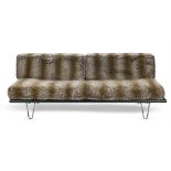A MODERN FUR-COVERED SETTEE, DESIGNED BY GEORGE NELSON (AMERICAN, 1908-1986)