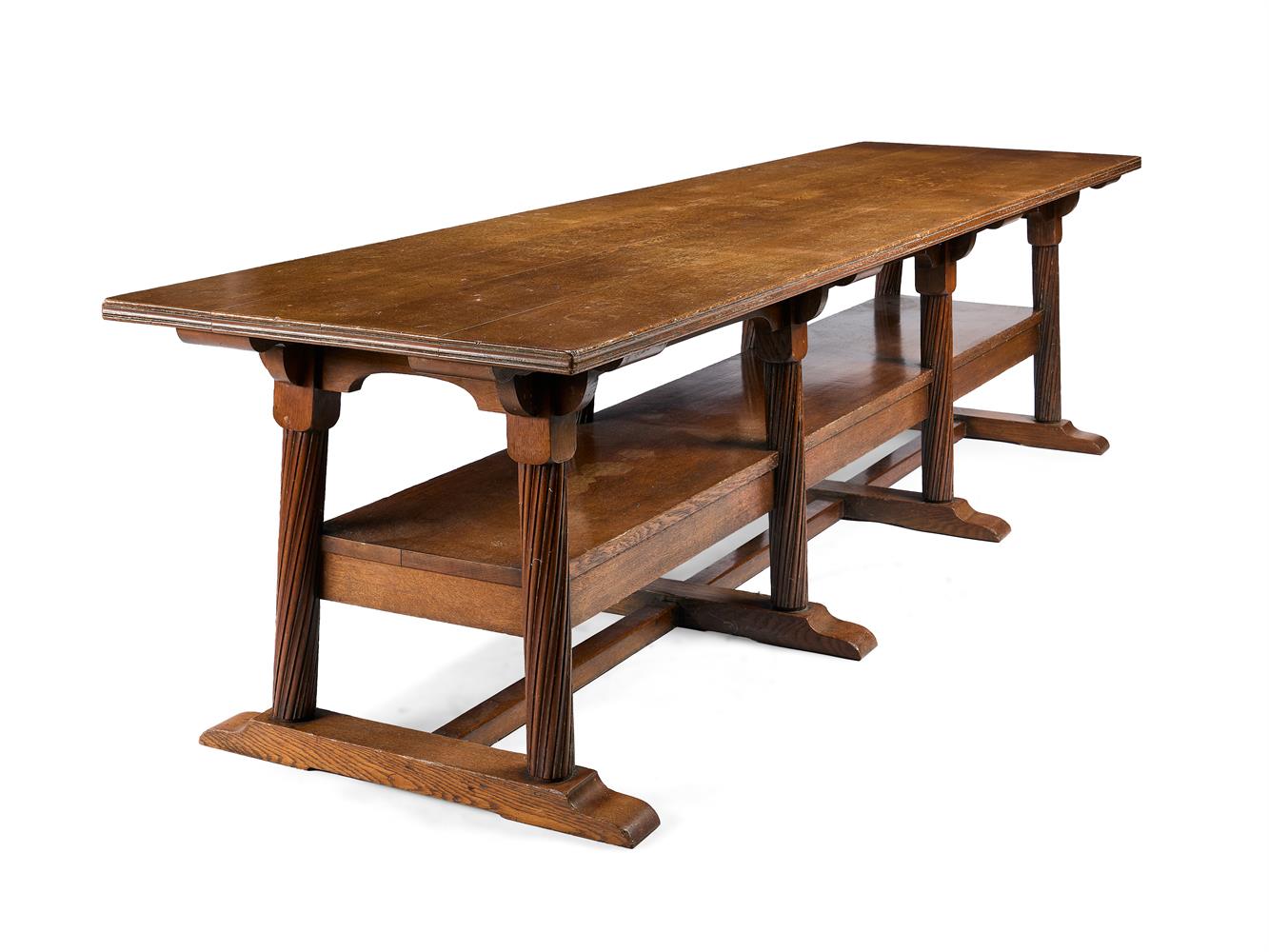 A LONG OAK REFECTORY TABLE BY PHILIP WEBB (BRITISH, 1839-1915), FOR MORRIS & CO, CIRCA 1900