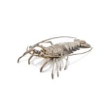 A Japanese silvered bronze Jazai model of a Lobster