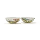 A pair of Chinese 'silk production' bowls