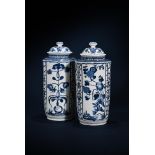 A good pair of Japanese Arita cylindrical vases