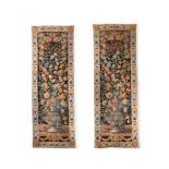 A FINE PAIR OF NEEDLEWORK 'MILLE FLEURS' HANGINGS, POSSIBLY ITALIAN OR PORTUGUESE