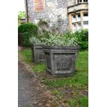 A PAIR OF COMPOSITION STONE PLANTERS, LATE 20TH CENTURY