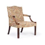 A GEORGE III 'RED WALNUT' ARMCHAIR, IN THE MANNER OF THOMAS CHIPPENDALE, CIRCA 1760